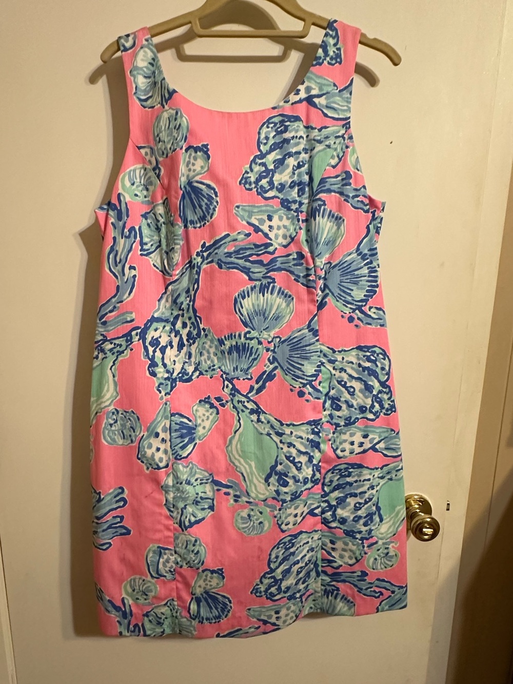 Lilly Pulitzer Pink Shell-Print Shift Dress with Blue & Mint Accents